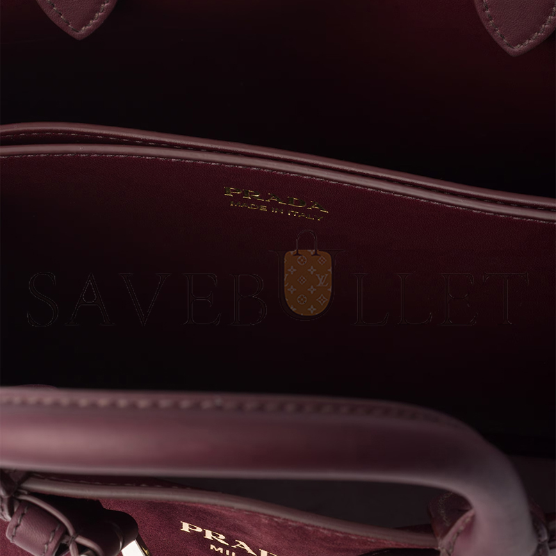 PRADA BUCKLE MEDIUM SUEDE BAG WITH BELT 1BA434 (32*23*11cm)